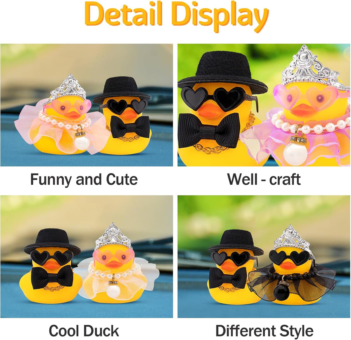 wonuu Pair Set of 2 Bride and Groom Rubber Ducks for Wedding Favors, Party Favors, Ceremony Gift Set, Marriage Souvenir, Marry Blessings, Aniversary Present, Pink Dress&Soft Top Hat