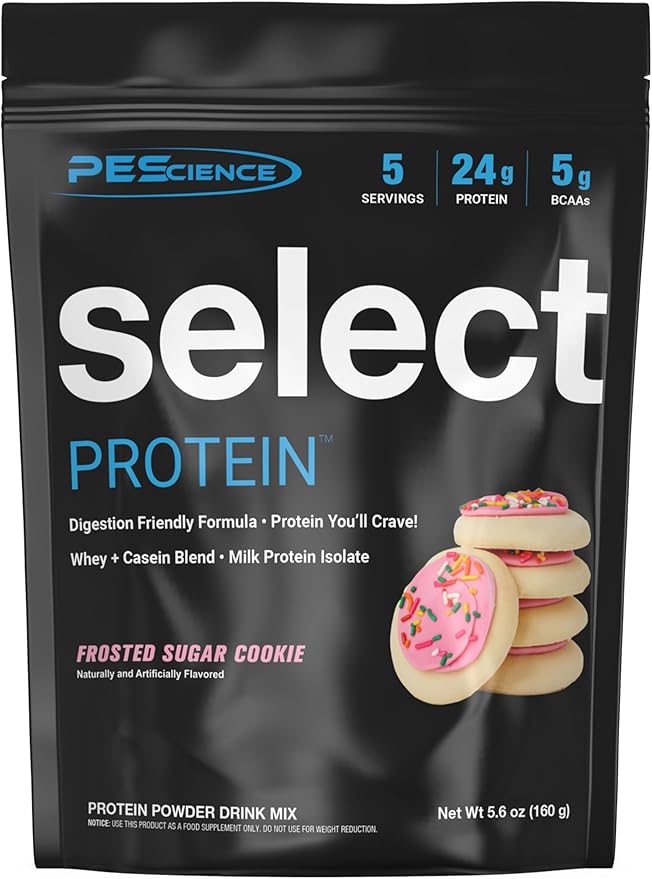 PEScience Select Low Carb Protein Powder, Frosted Sugar Cookie, 5 Serving, Whey and Casein Blend, Keto Friendly, Gluten Free, Best Tasting, Clean Isolate for Women and Men