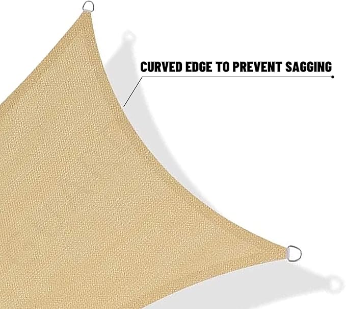 SUNNY GUARD Custom Size 16'x24' Sand Sun Shade Sail Rectangle UV Block Shade for Backyard Yard Patio Deck Garden(Customized)