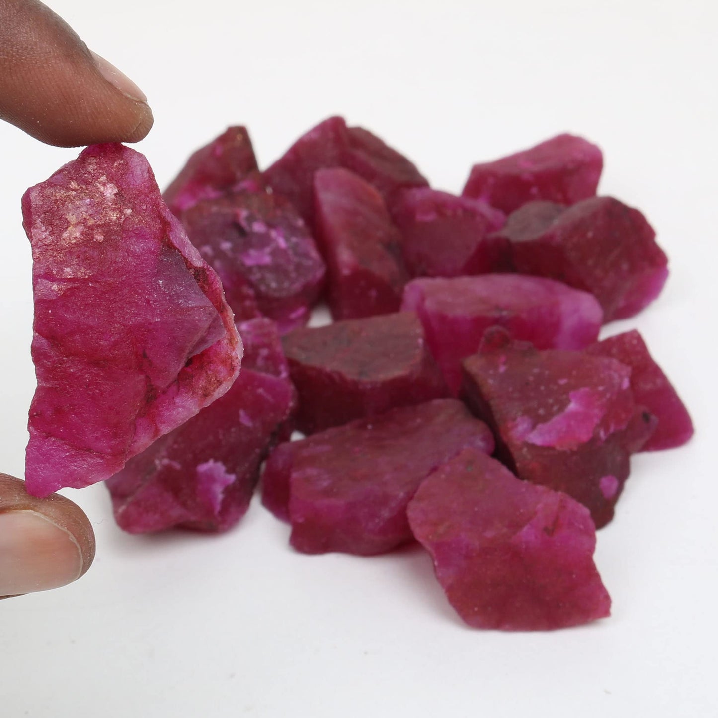 REAL-GEMS Natural Raw Healing Crystals Rough Stones for Tumbling, Cabbing, Polishing, Wire Wrapping, Wicca & Reiki Crystal Healing, Mix Gemstones,7 Chakra (Red Ruby)