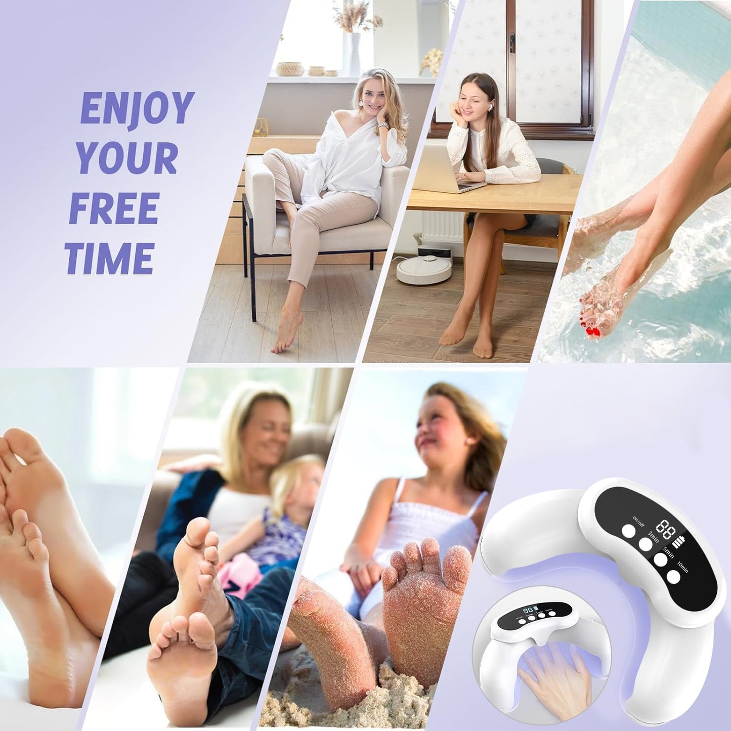 UV Nail Lamp-Nail Cure Lamp Nail Dryer for Gel Polish, Toe Nail Fungus Treatments Led Light with Automatic Sensor & 3 Timers