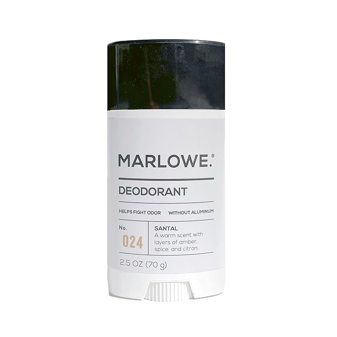 No. 024 Deodorant 2.5 oz, Jojoba Esters, Coconut Oil, Shea Butter & Tapioca Starch for Odor Protection, Formulated without Aluminum & Baking Soda, Warm & Spicy Santal Scent