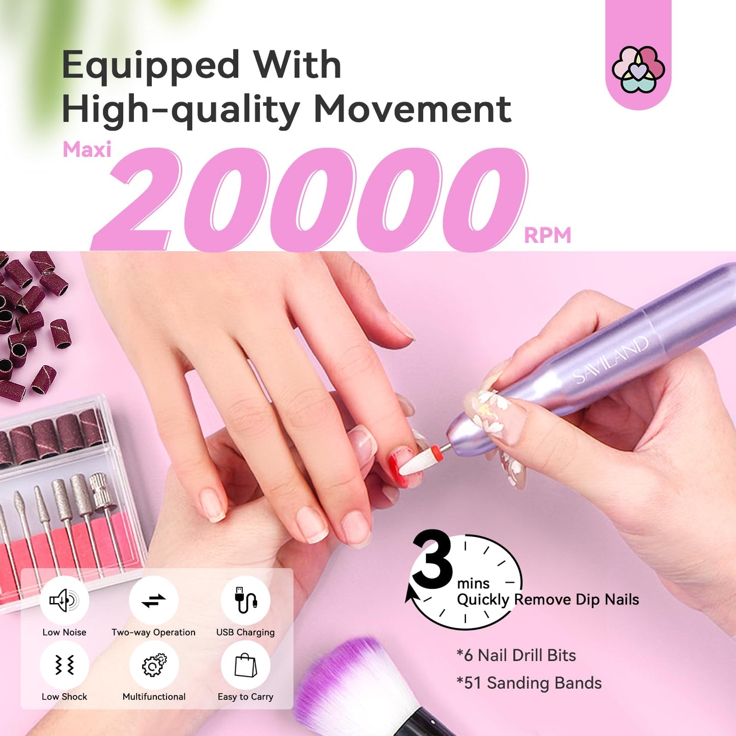 SAVILAND Dip Powder Nail Kit with Drill - 20 Colors Summer Neon Dip Nails Powder Starter Kit with Everything Dip Liquid Dipping System Base Top Coat Activator Manicure Art Salon DIY Christmas Gift