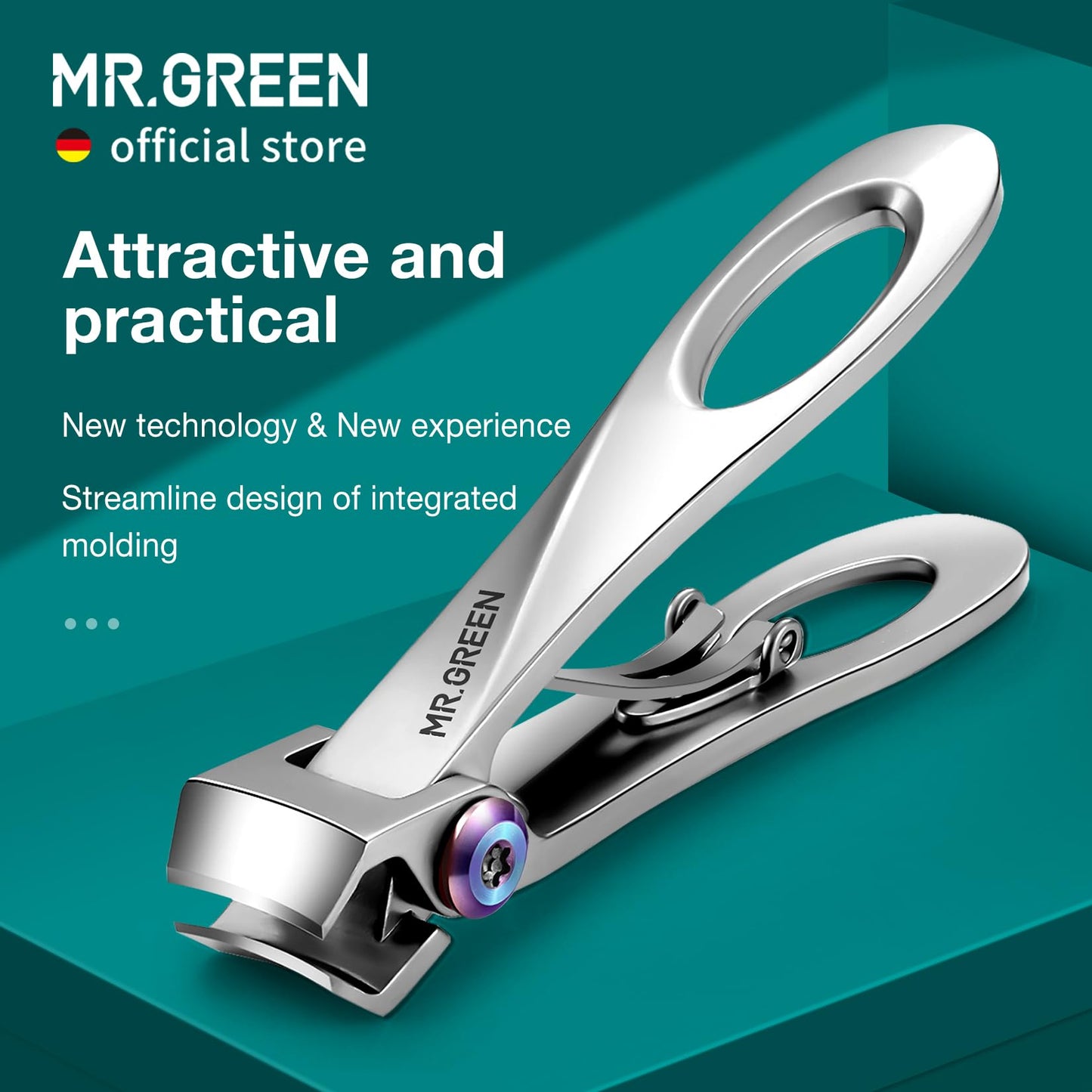 MR.GREEN Nail Clippers Wide Jaw Opening Stainless Steel Fingernail Clipper Thick Hard Toenail Cutter Manicure Scissors Tools (Nail Clipper (Large)+Nail File)