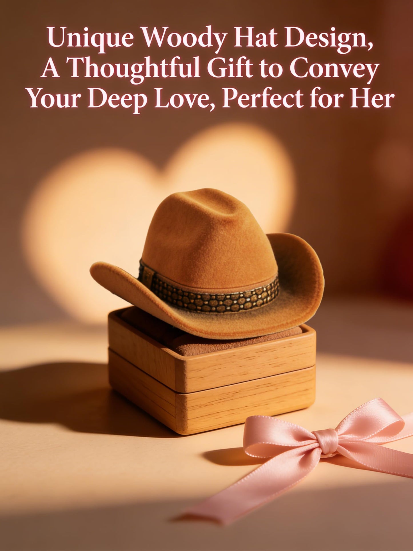 Cowboy Hat Shaped Ring Box, Creative Mini Jewelry Case, Romantic Surprise Proposal Gift Box for Engagement, Valentine's Day & Anniversary, Portable Small Ring Holder