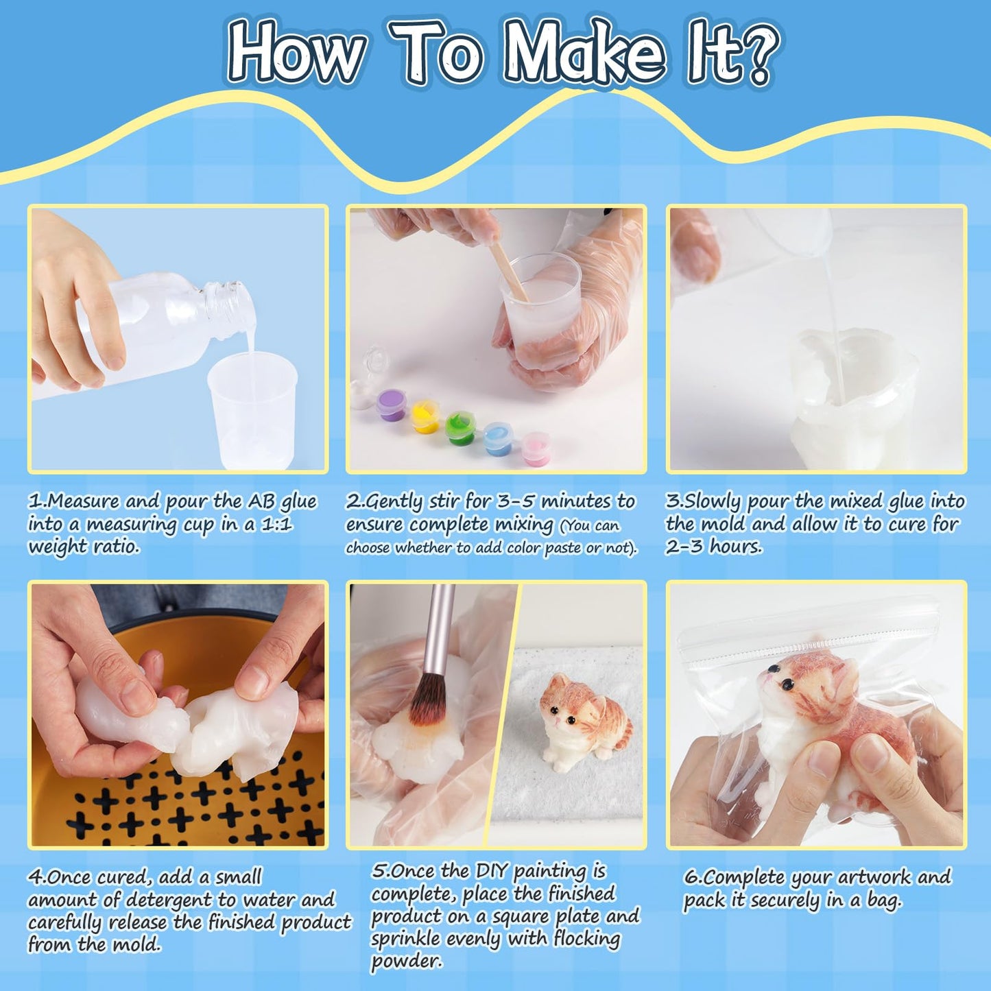 TECMIYO Taba Squishy Making Kit - 18oz 1:1AB Liquid Silicone Set with Paw, Cat and Dog Molds for Handmade Painting - Paint Your Own Squishies