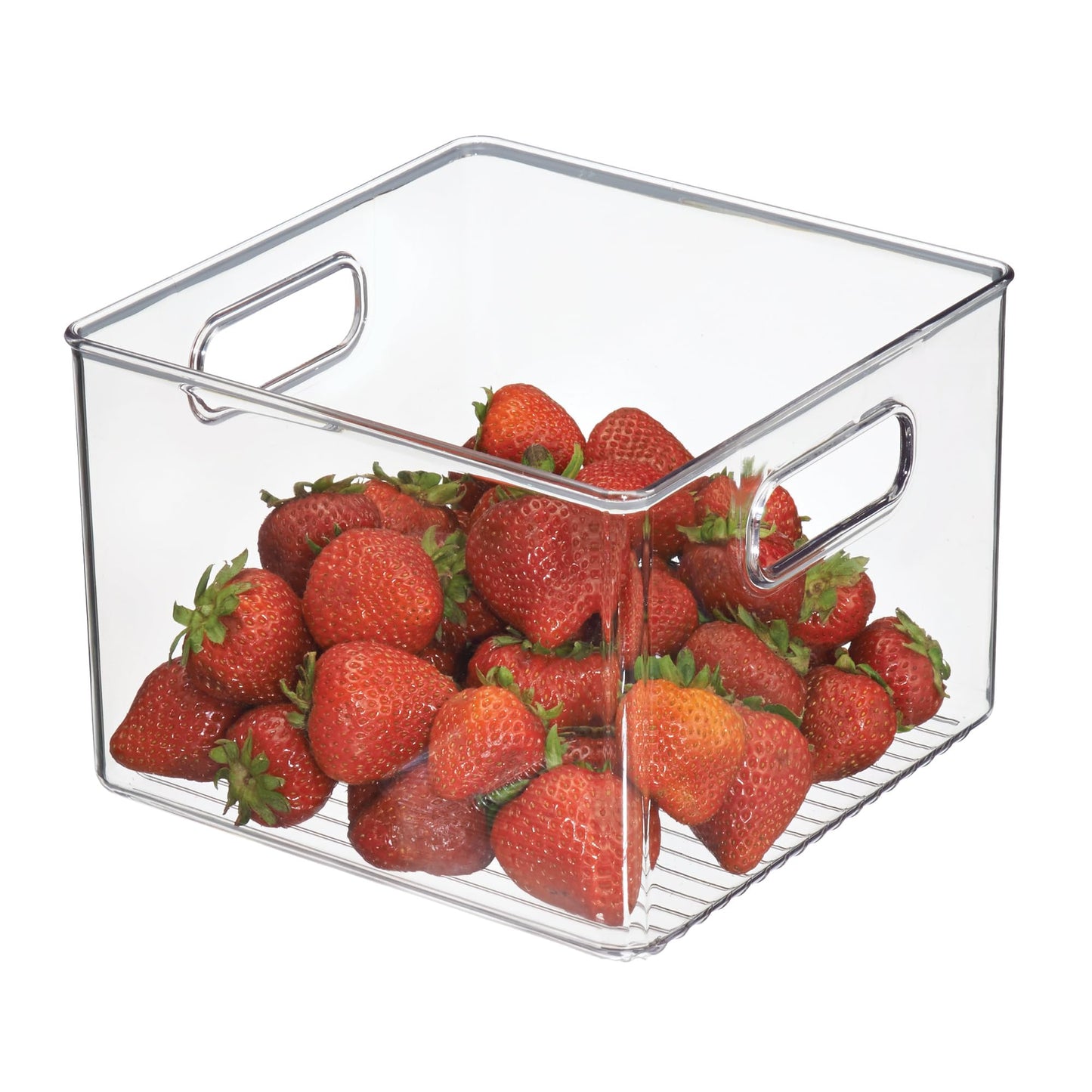 iDesign Pantry Storage Bin with Handles for Kitchen Cabinets or Fridge - Clear - Made in USA