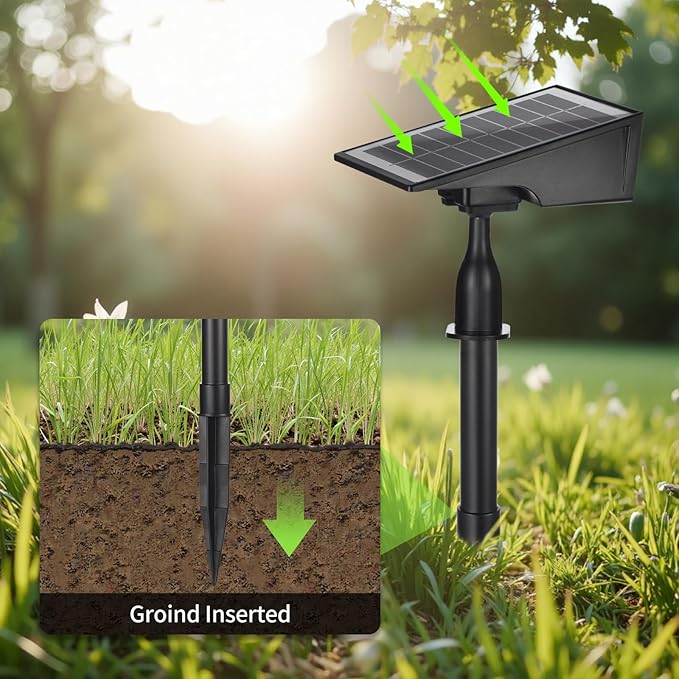 Solar Spot Lights Outdoor, RGB Solar Landscape Spotlights IP65 Waterproof Adjustable Light House Lights Colorful Spot Light for Yard Garden Pathway (4)