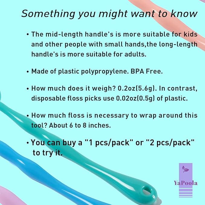 Design NO-Waste Dental Floss Handle for Adults and Kids Teeth Cleaning Reusable Dental Picks 1 Counts Daughter Gift from Mother
