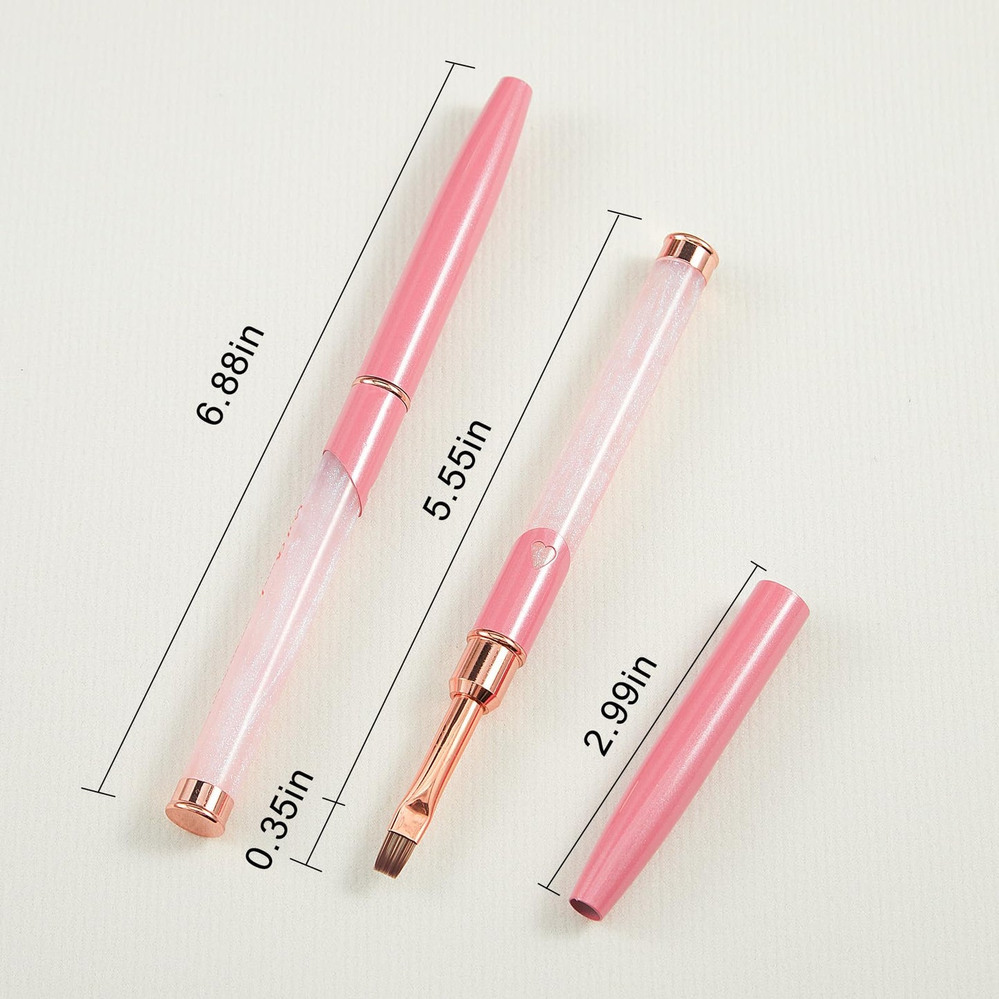 SILPECWEE Acrylic Nail Brush, Flat Nail Extension Brushes Builder Gel Nails Design Tools Pen Acrylic Powder Nail Art Brush Professional Manicure Pedicure