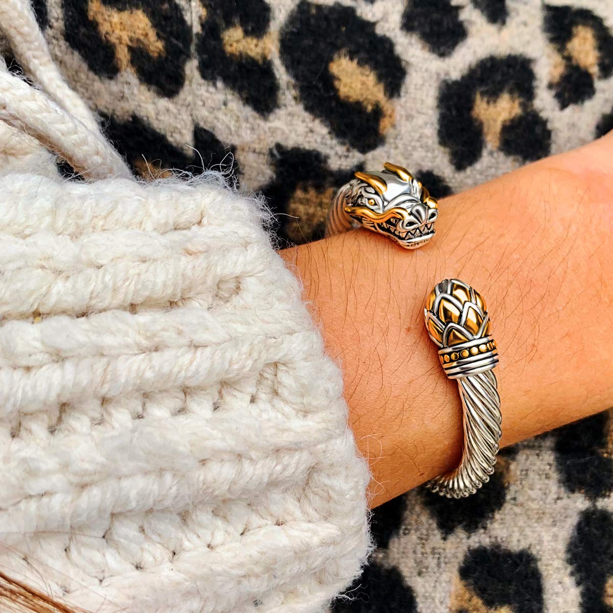 UNY JEWEL Jewelry Chinese Dragon Twisted Cable Wire Bracelet Cuff Bangle Vintage Cable Classics (Dragon Cable Cuff)