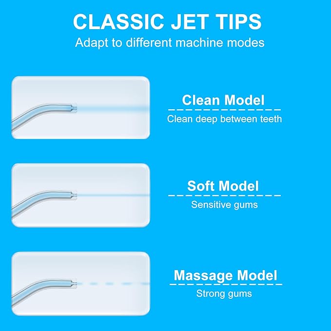 Replacement Water Flosser Tips for COSLUS Oral Irrigator, Dental Flosser Jet Tips Compatible with COSLUS C20 (F5020E), E40 (WFP14), C31 (F5023), C50, and C51 Water Flosser (Pink)