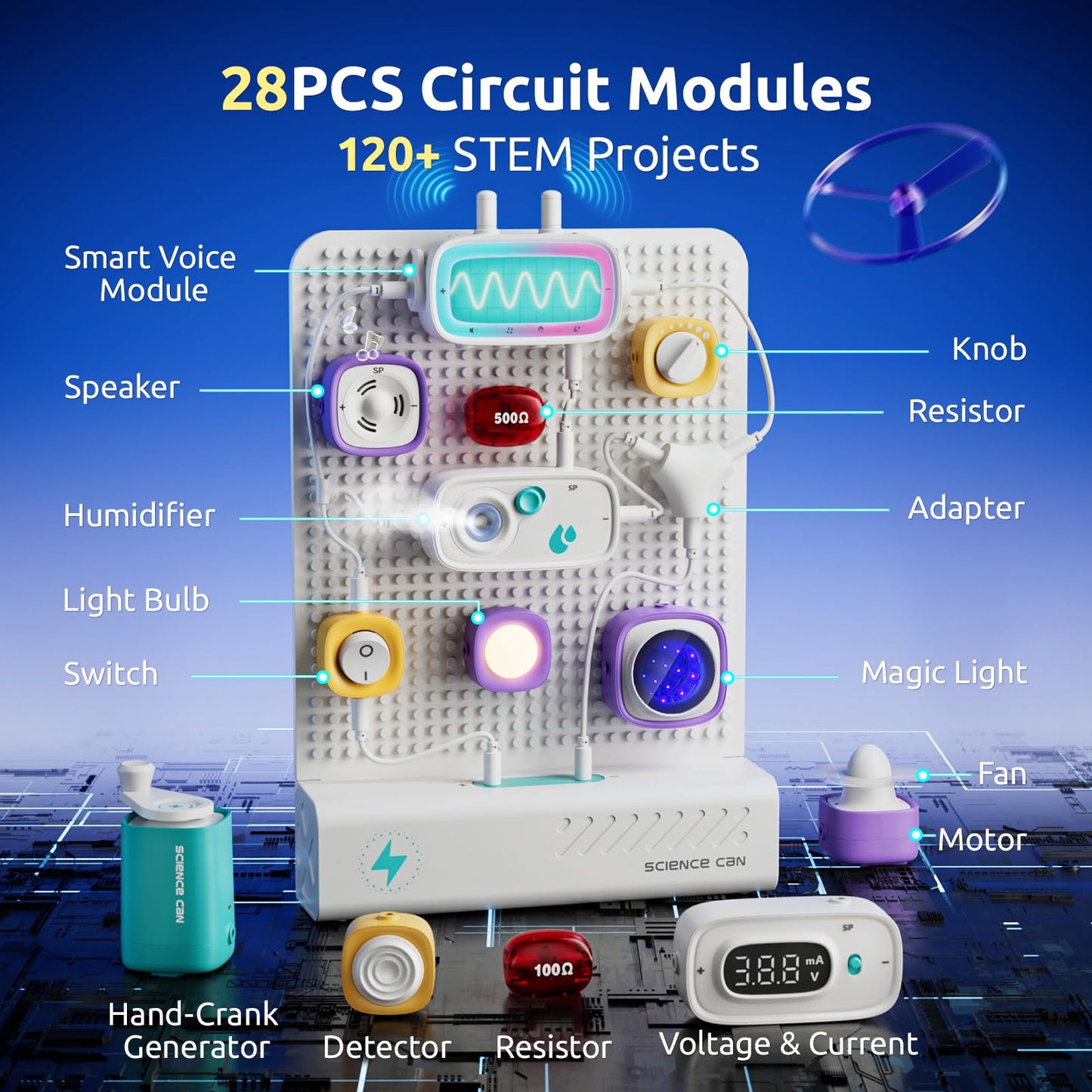 Science Can STEM Toys for Ages 8-13, Circuit Board with Smart Voice Control, Electronics Exploration Kit 120+ Circuit Projects, Educational Stem Kits for Kids Age 8-10
