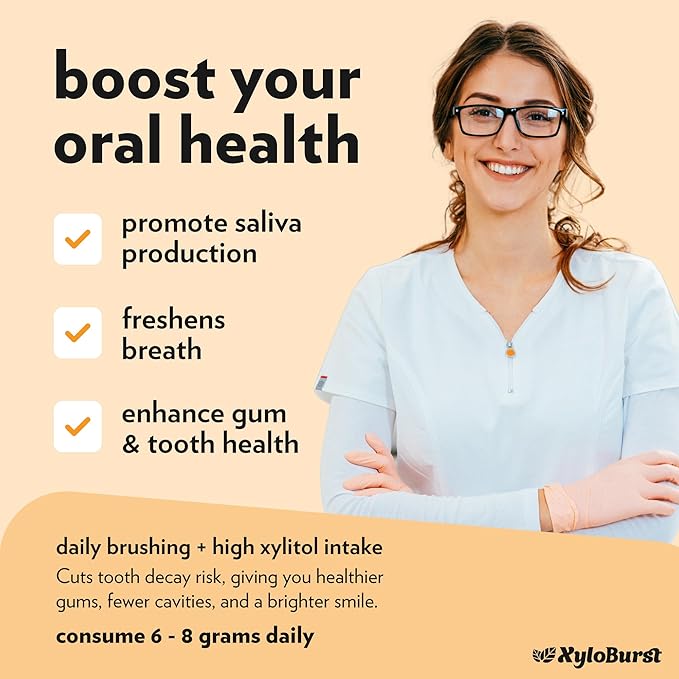 XyloBurst Xylitol Chewing Gum | Sugar Free, Gluten Free, Keto Friendly | Aspartame Free | Fruit Flavor | 500-Count Bag