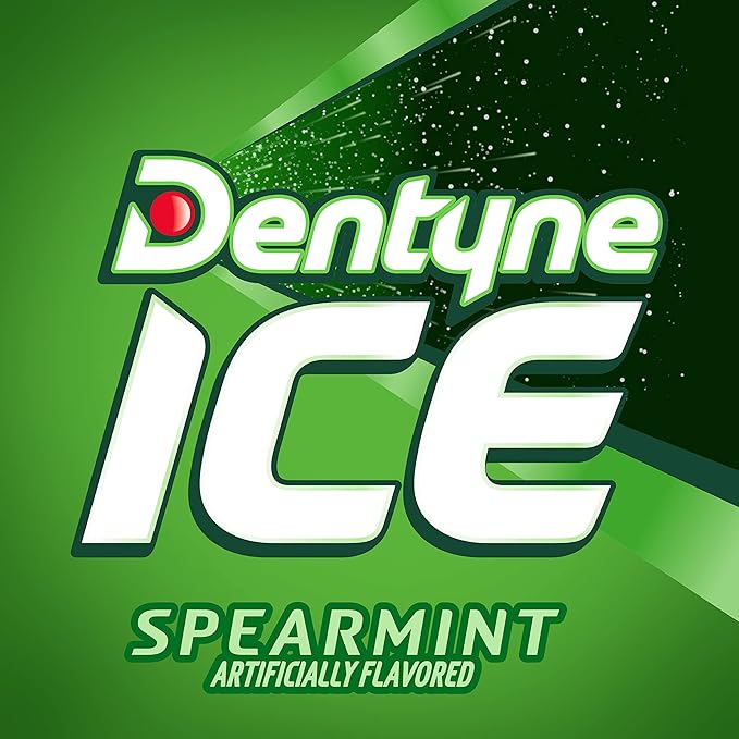 Dentyne Ice Spearmint Sugar-Free Chewing Gum, 9 Packs of 16 Pieces (144 Total Pieces)