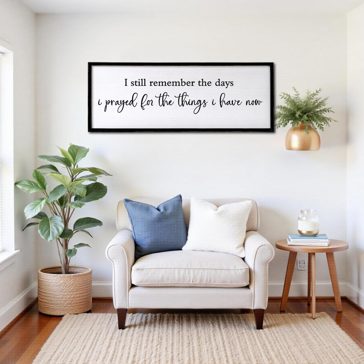 I Still Remember The Days I Prayed Wall Decor Art 24"X10" for Home Living Room Family Wall Wooden Framed Sign (Black)