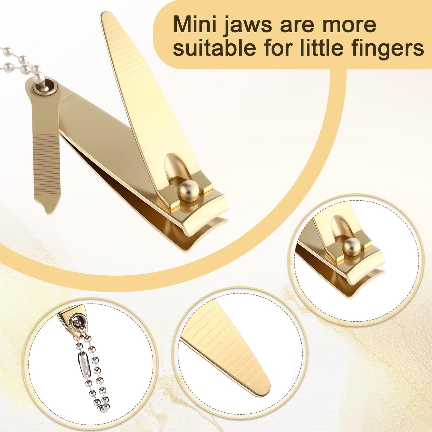 Bememo 12 Pieces Stainless Nail Clippers Set Fingernail and Toenail Clippers Nail Cutter Tool Set for Men and Women(Gold)