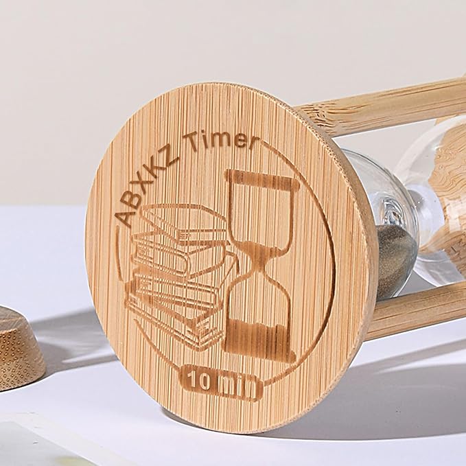 Wood Sand Timer,10 Minute Hourglass,Brown Sandglass 10 Min,Mini Sand Watch,Reloj de Arena 10 Minuto for Toothbrush Timer,Cooking,Baking,Game, Gift