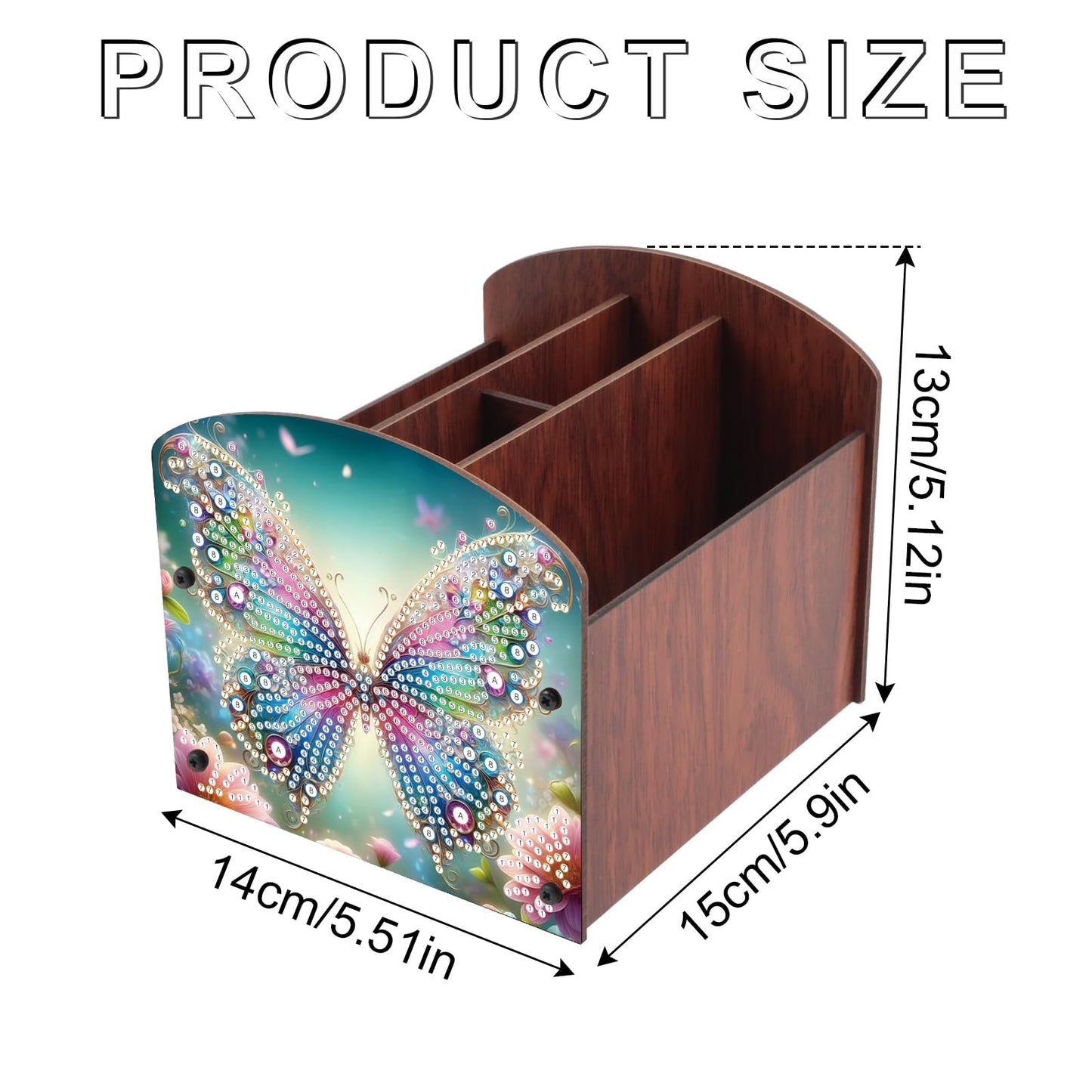 Tontut Diamond Painting Kit Storage Box, Beautiful Butterfly 5D DIY Open Multi-Compartment Organiser Box, for Storing Desktop Items, Handmade Creative Gift