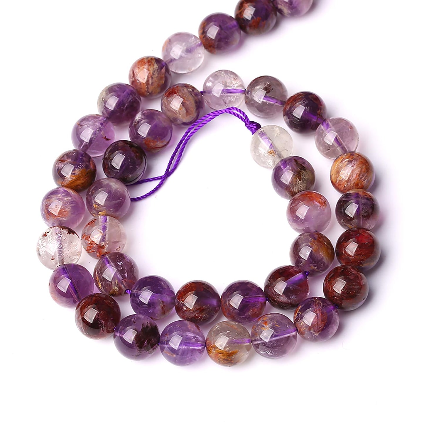 4MM 86PCS Natural Gemstone Purple Ghost Crystal Stone Beads for Jewelry Making DIY Bracelet