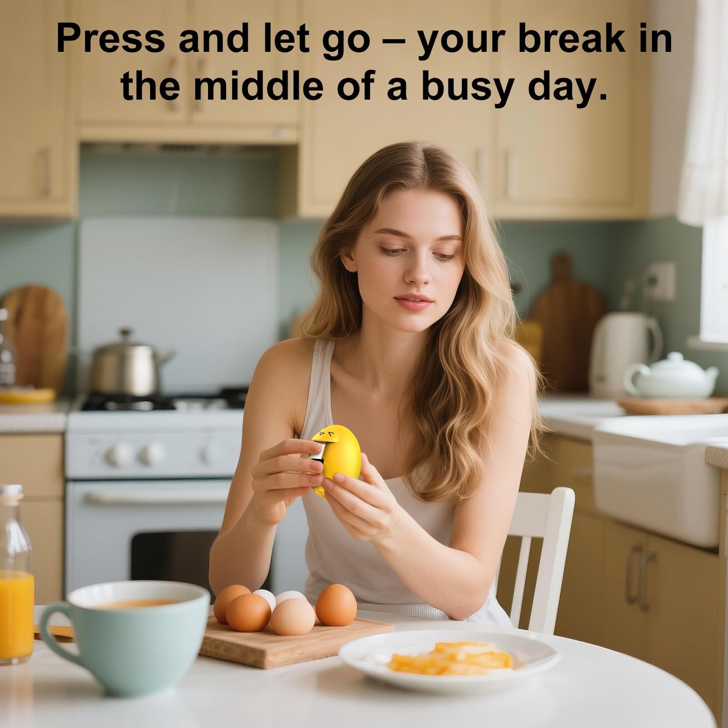 Egg Cracker, Silicone Egg Shell Opener, Cute Egg Shaped Design, Opens Eggs with Ease, A Little Happiness Boost for Your Kitchen. (Color: Yellow, 2-Pack)