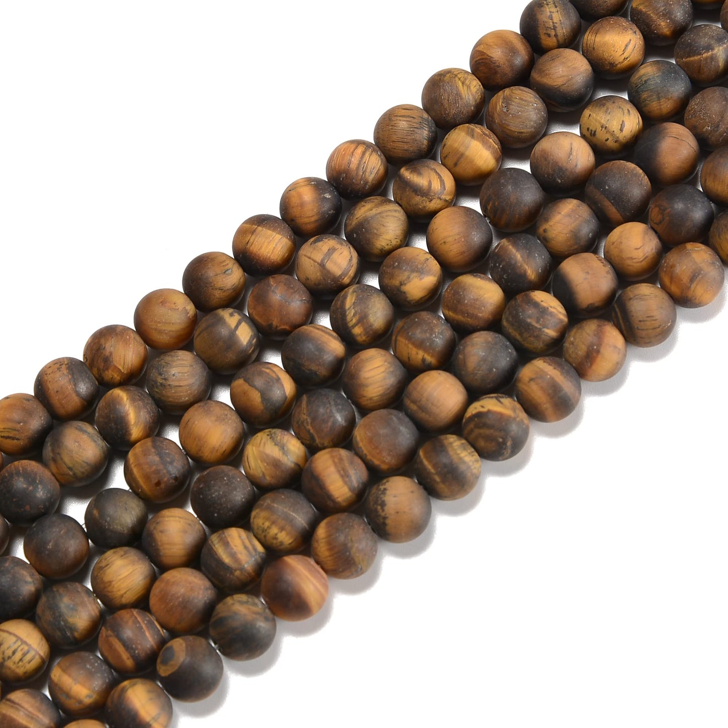 jodaying 10mm Yellow Tiger Eye Matte Round Natural Gematone Loose Beads for Jewelry Making DIY 1 Strand 15"