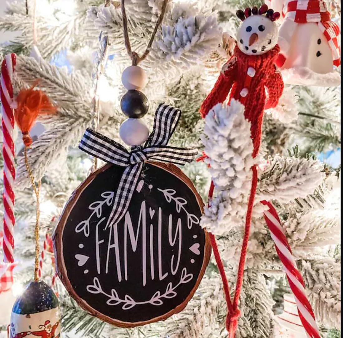 Christmas Stencils for Painting on Wood Slice,3" Small Christmas Stencils for Crafts Reuable Xmas Holiday Stencil for Tiered Tray Wood Sign Decor
