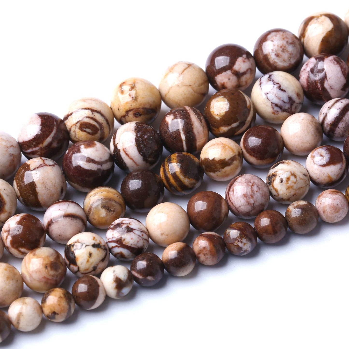 4mm 90pcs Natural Stone Beads Australia Zebra Gemstone Round Loose Beads for Jewelry Making DIY Bracelet Crystal Energy Healing Power Stone (4mm, Australian Zebra Jasper)