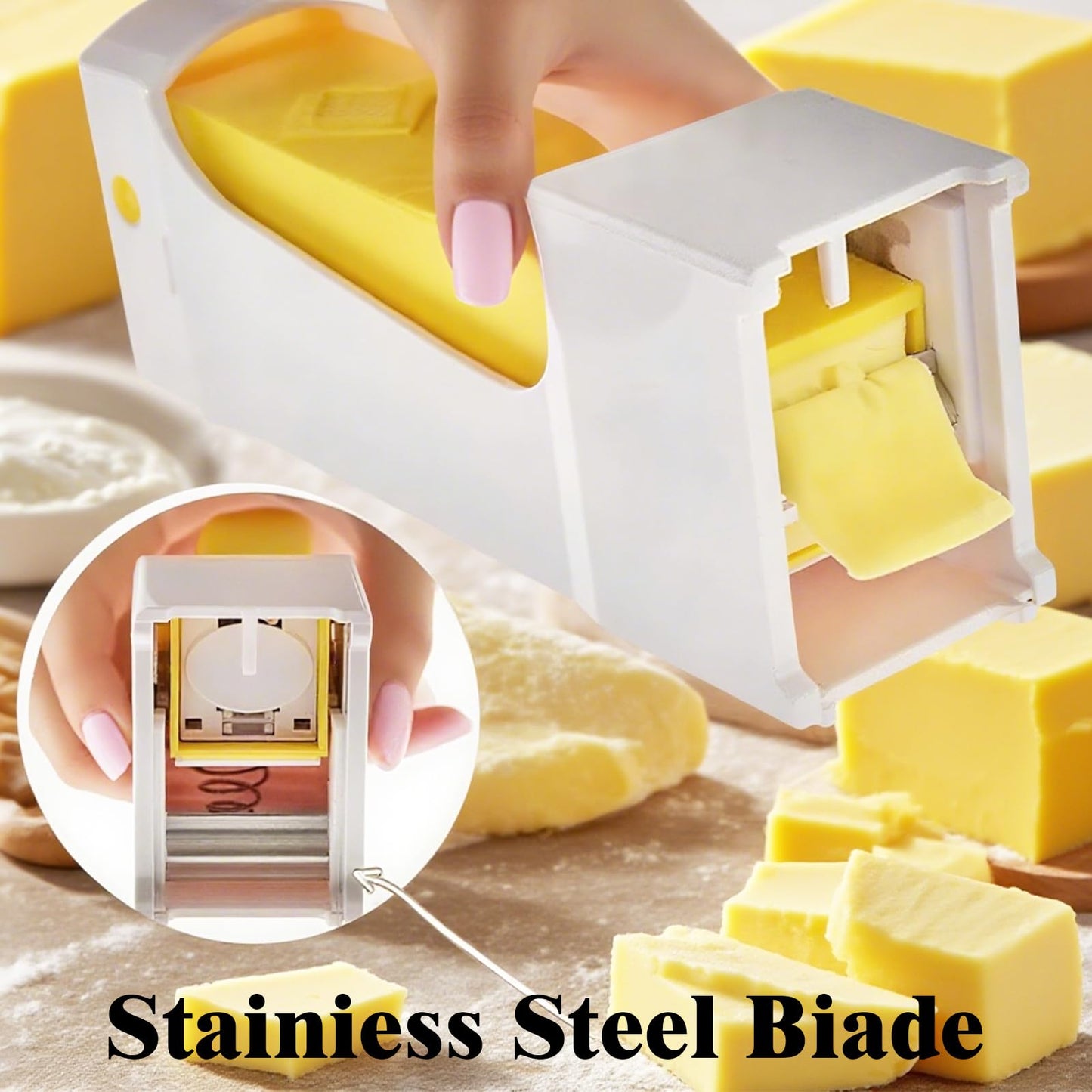 BEWITU Butter Slicer, One-Click Pre-Cut Butter Dispenser for Even Slices – 2026 New Stainless Steel Blade with Storage Case, Ideal Kitchen Gadget for Making Sandwiches, Cakes & Quick Breakfast