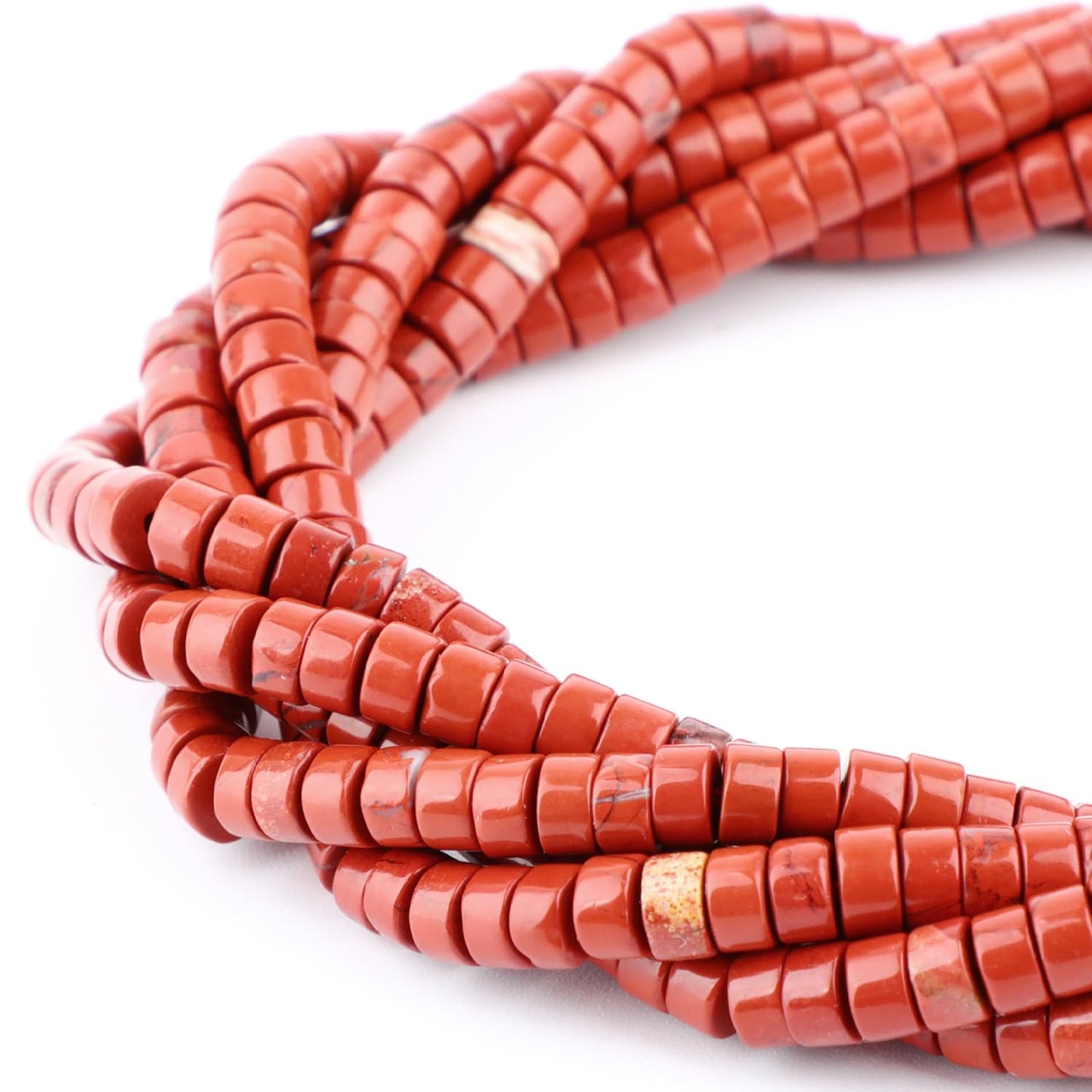 Natural Red Jasper Heishi Spacer Beads Loose Semi Precious Flat Round Gemstone Disc Shape Stone for Beading Jewelry Making 4x2mm 15.5"
