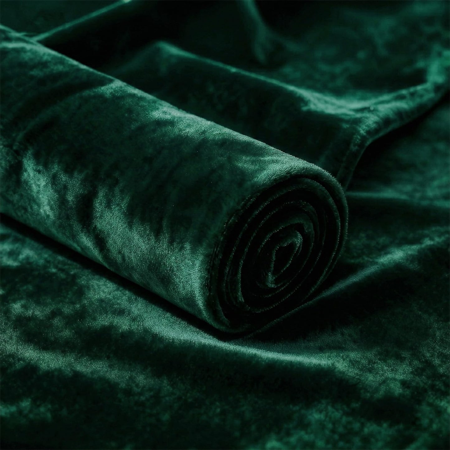 Q&J Fabric Co. Stretch Velvet Fabric by The Yard, 60 Inch Wide x 5 Yards Soft Luxury Versatile Stretchy Spandex Cloth for Upholstery, Sewing, Costume & DIY Crafts Projects (Forest Green)