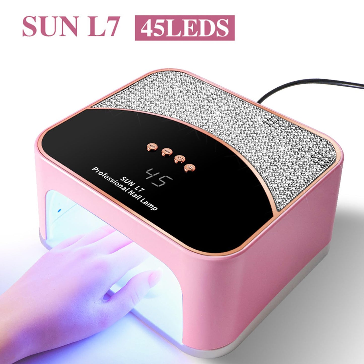 JYDFYP 268W UV LED Nail Lamp, Gel for Nail Polish UV Dryer with 4 Timers 45Pcs Lamp Beads and Automatic Sensor Professional Fast Curing Art Tools