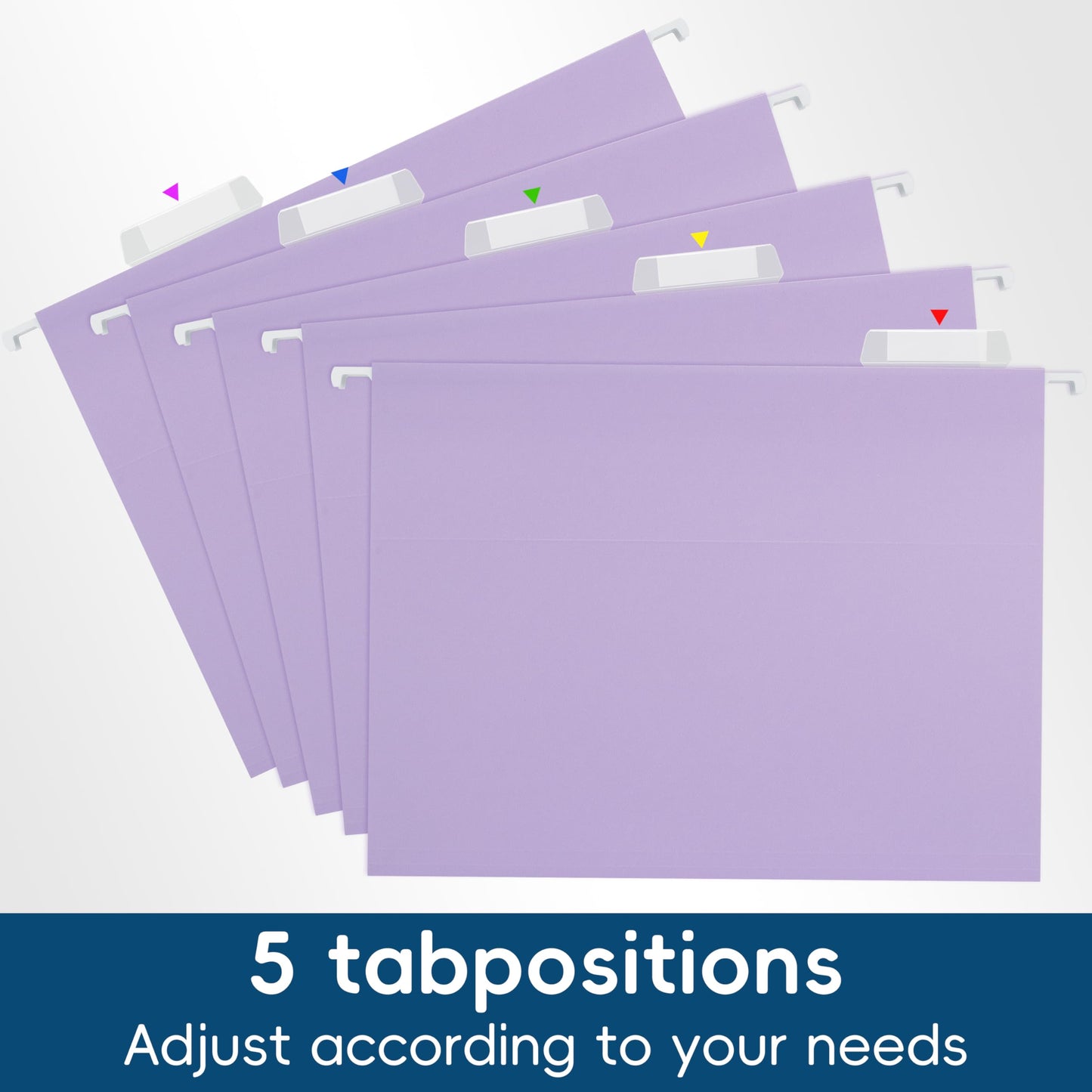 fwipiyo Light Purple Hanging File Folders,25 Pack Letter Size File Folders with 1/5-cut Tabs,Office Essentials for Filing Cabinet & Desk Storage