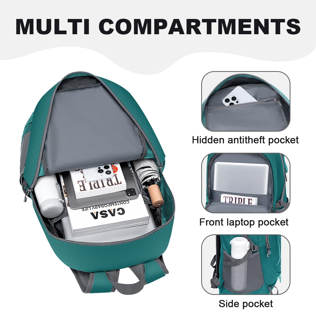 MIYCOO Backpack - Ultra Lightweight Packable Backpack for Travel Camping, Hiking Back Pack Waterproof Foldable Daypack for Men Women Green