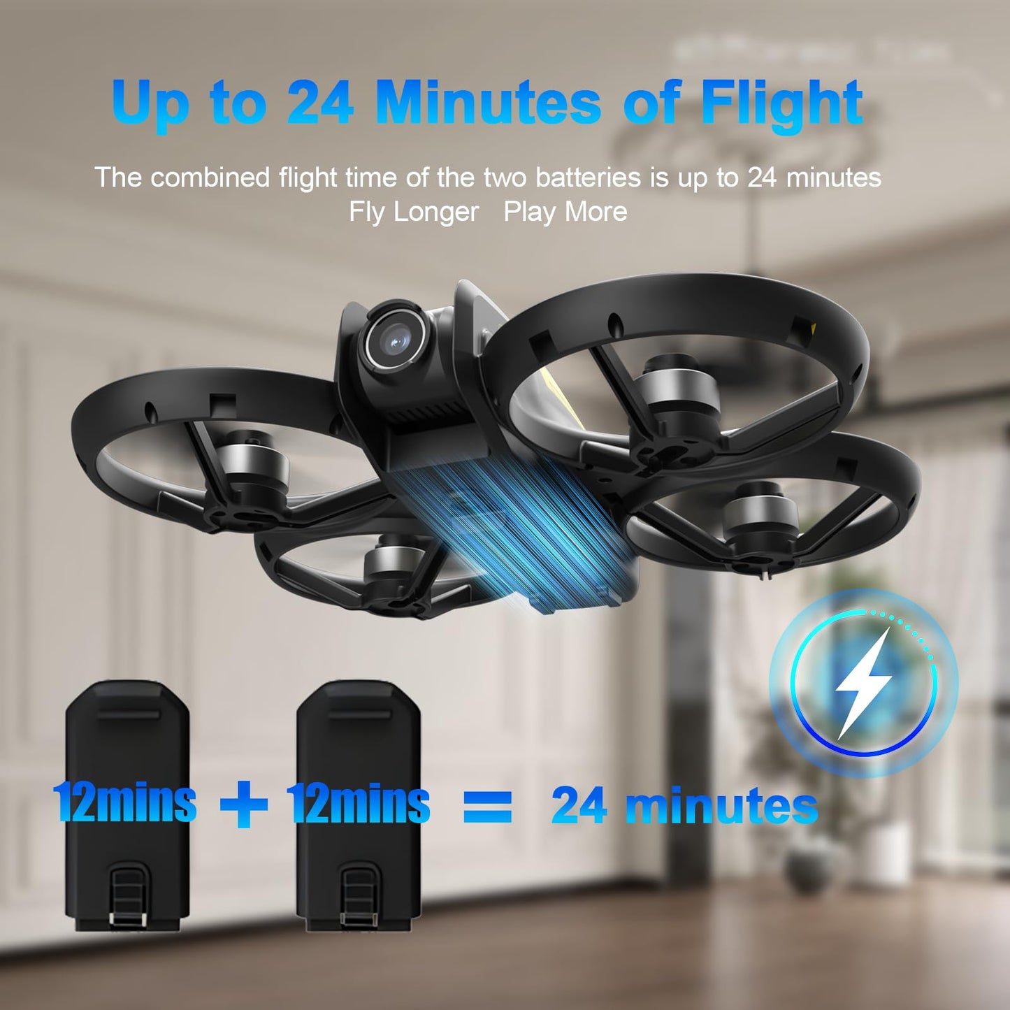 Drone for Kids with Camera and 4.5" Screen Remote – Beginner RC Drone with Brushless Motor, Optical Flow Hover, One-Key Takeoff, 2 Batteries