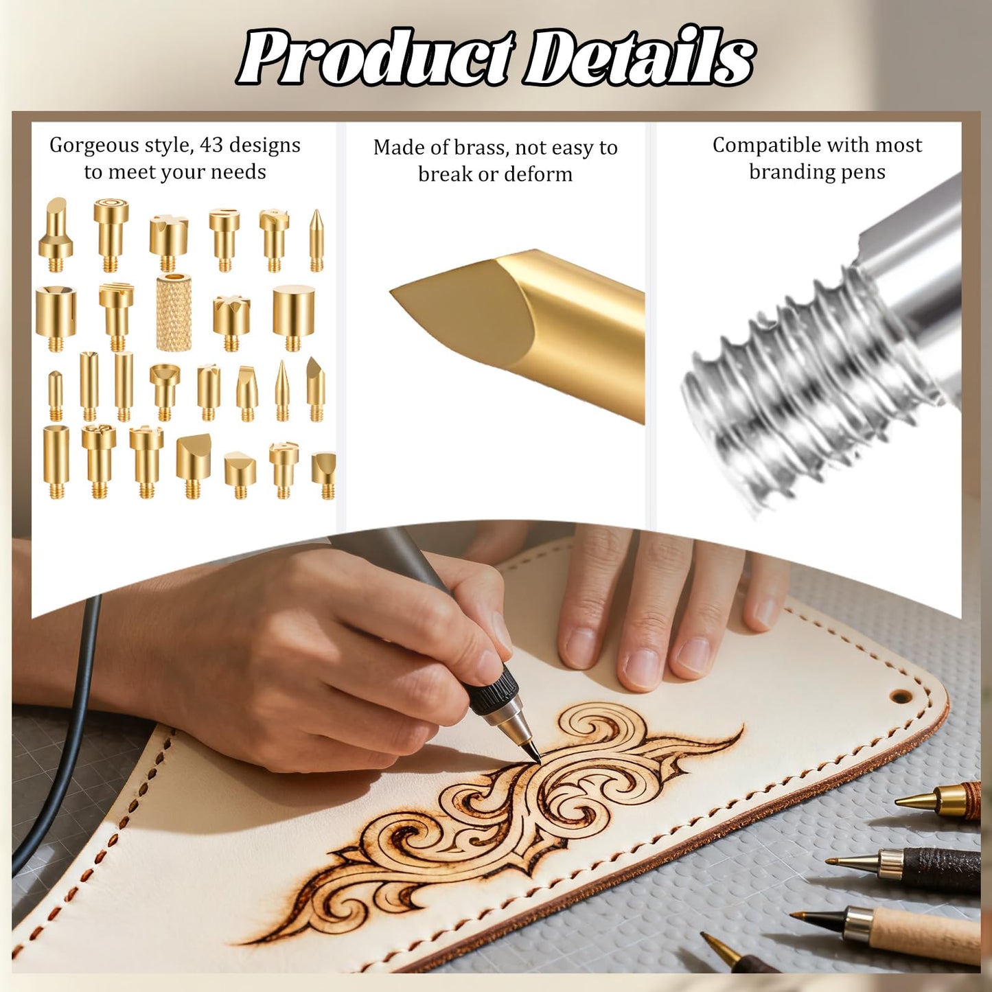 99 Pcs Wood Burning Tips Kit Pyrography Wood Burning Tip Set Letter Wood-Burning-Tip Set Including Alphabet Number Symbol for Wooden Burner Craft DIY Embossing Carving Crafts