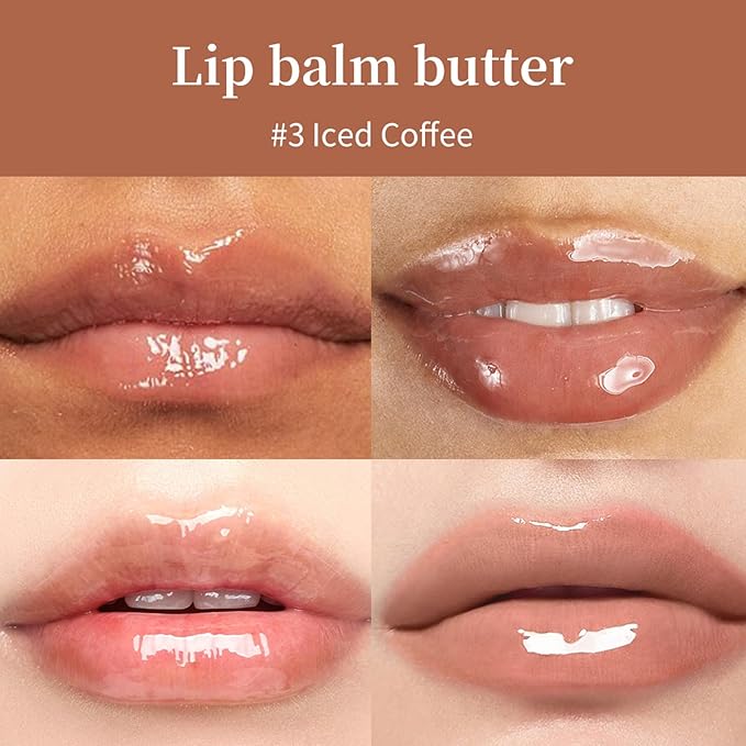 URQT 4PCS Summer Special Lip Butter Balm, Hydrating, Nourishing & Softening Lip Care with Natural Oils & Fruit Extracts, Long-Lasting Moisture, Non-Sticky Shine, Soften Dry Lips Lip Care (4PCS, 4)