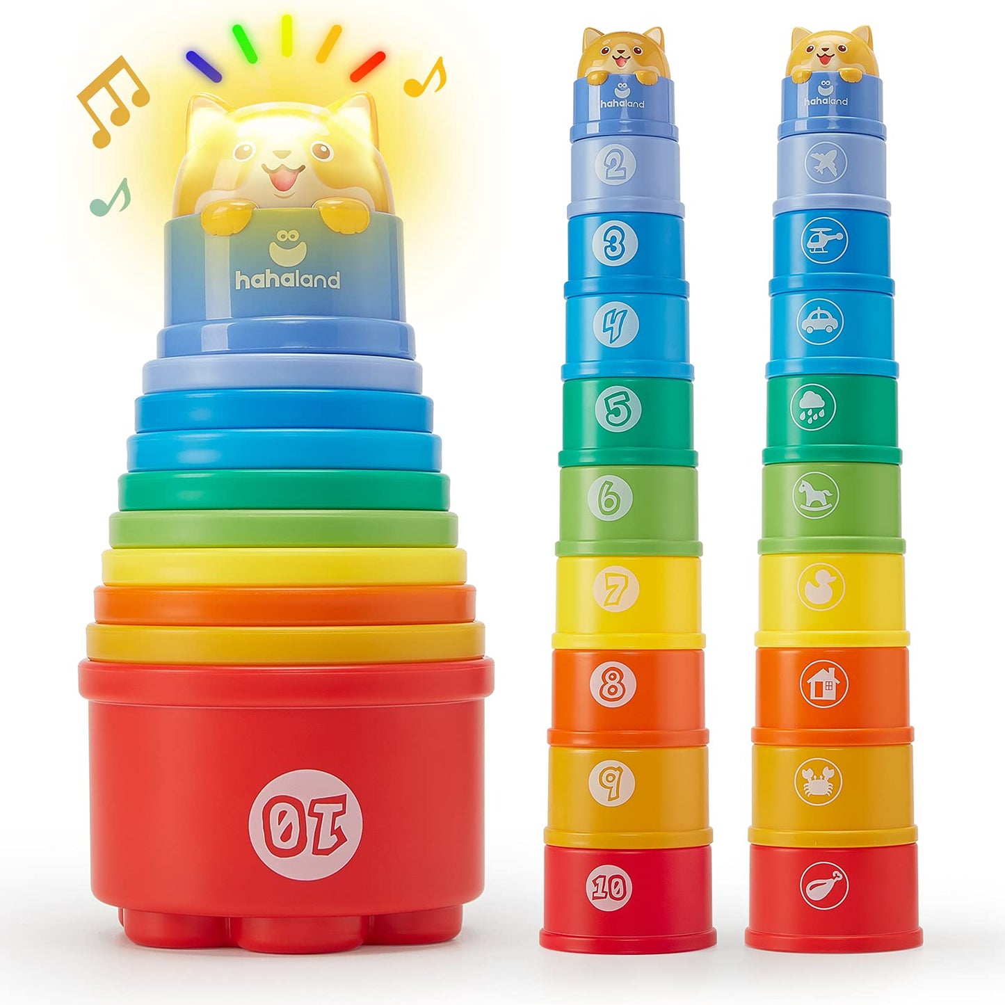 hahaland Stacking Toys for Toddlers 1-3 - Stacking Cups - Toddler Toy Age 1-2 Learning Montessori Toys for 1 Year Old Boy Baby Stacking Cups 12-18 Months