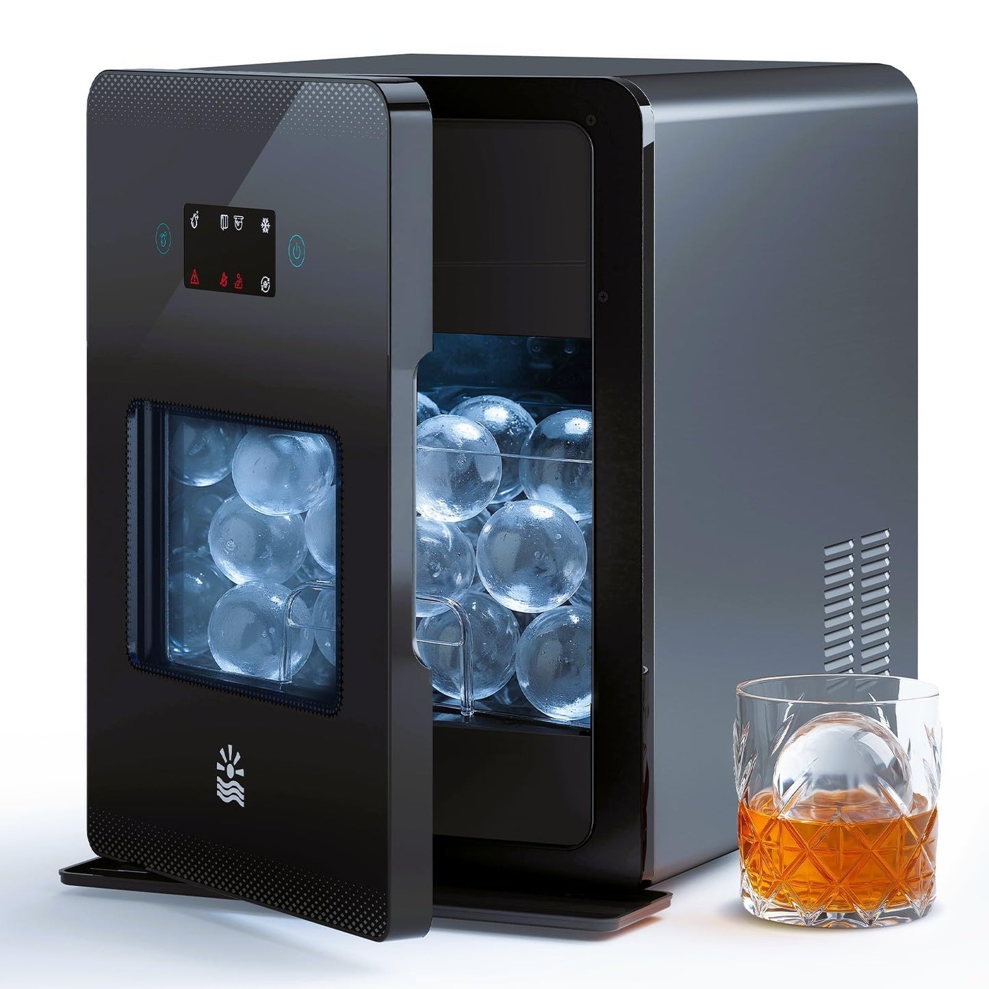 Oylus 2'' Clear Ice Ball Maker – 4 Ice Spheres in 35min, 144 pcs/Day, Auto&Manual Fill, Fast Round Ice Machine with LCD Touch Panel, Self-Cleaning, Home & Bar Maker for Whiskey Gift Mother's Day