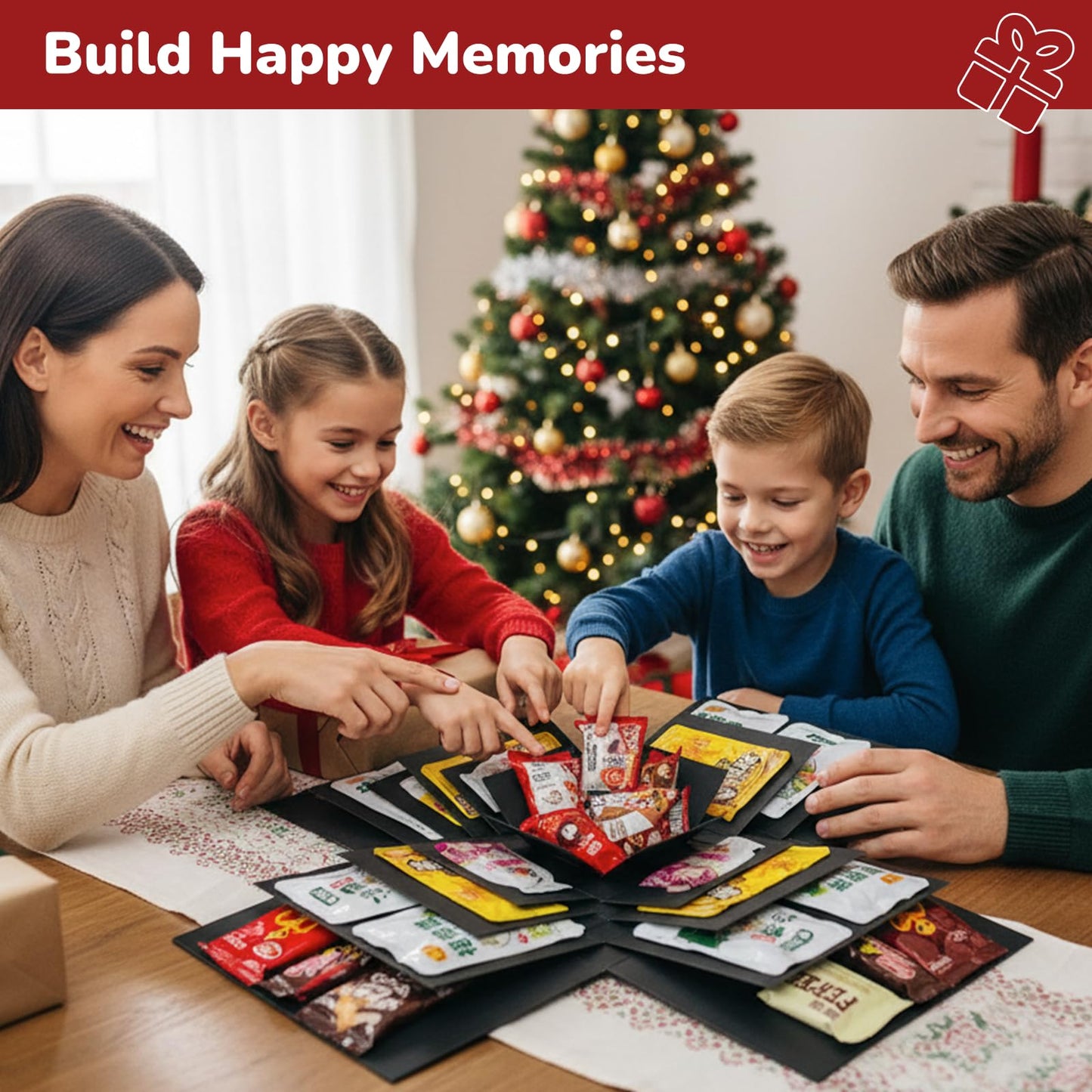 AIRGBW 5-Layer Explosion Photo Box | DIY Surprise Gift for Birthdays, Anniversaries & Holidays | Memory Gift Box (Black)