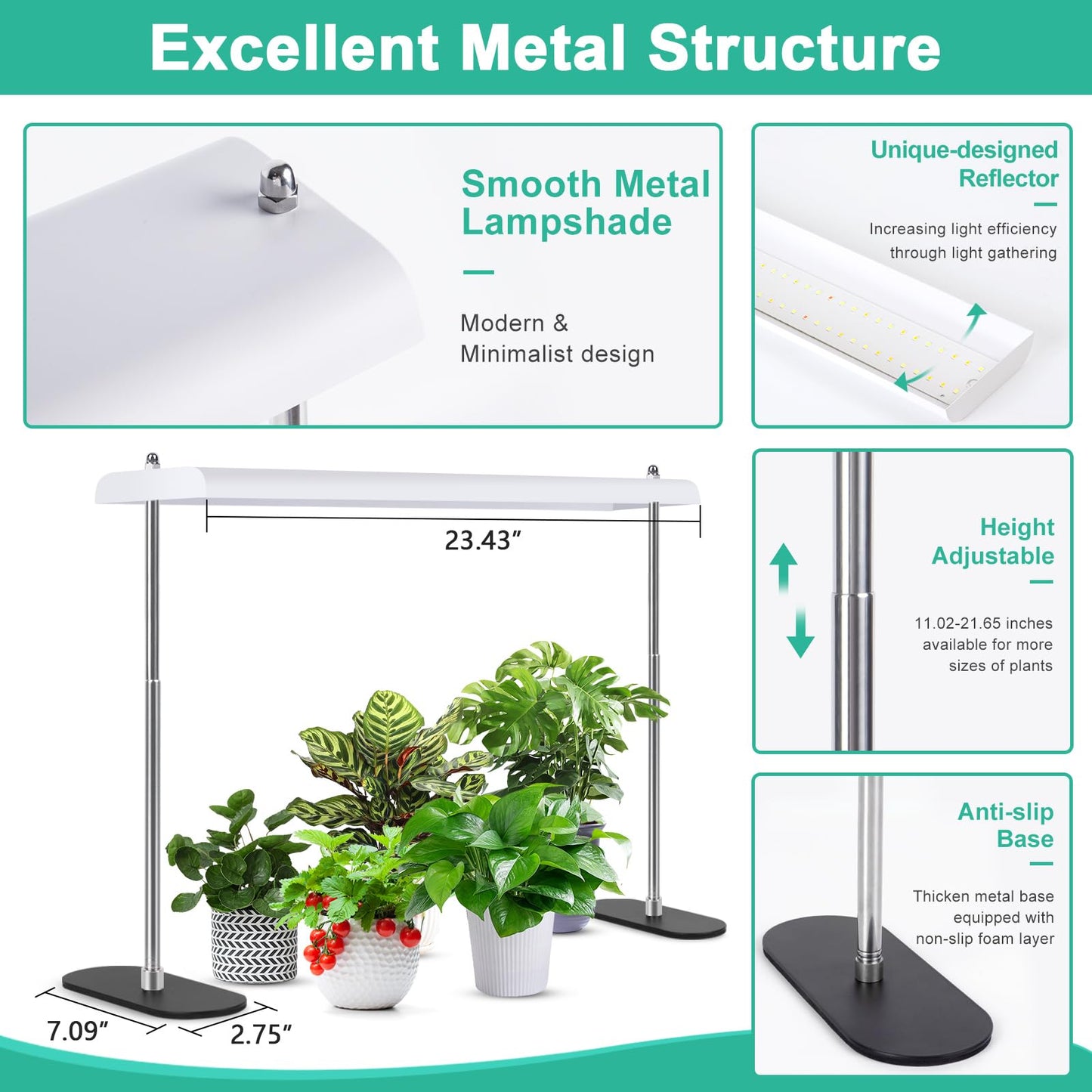 FOXGARDEN Grow Light Stand, Advanced LED Plant Growth Lighting with 4/8/12H Timer, 6 Dimming Options, and Adjustable Height - Optimal for Indoor Plants in Seedlings, Vegetative, and Flowering Phases