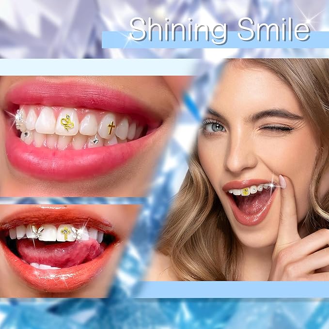 Y2K Aesthetic Tooth Gem Kit | 30 Premium Crystal Pieces | Insta-Worthy Sparkle Collection | Slay-Worthy Fashion Accessories | Luxe Tooth Candy Starter Set