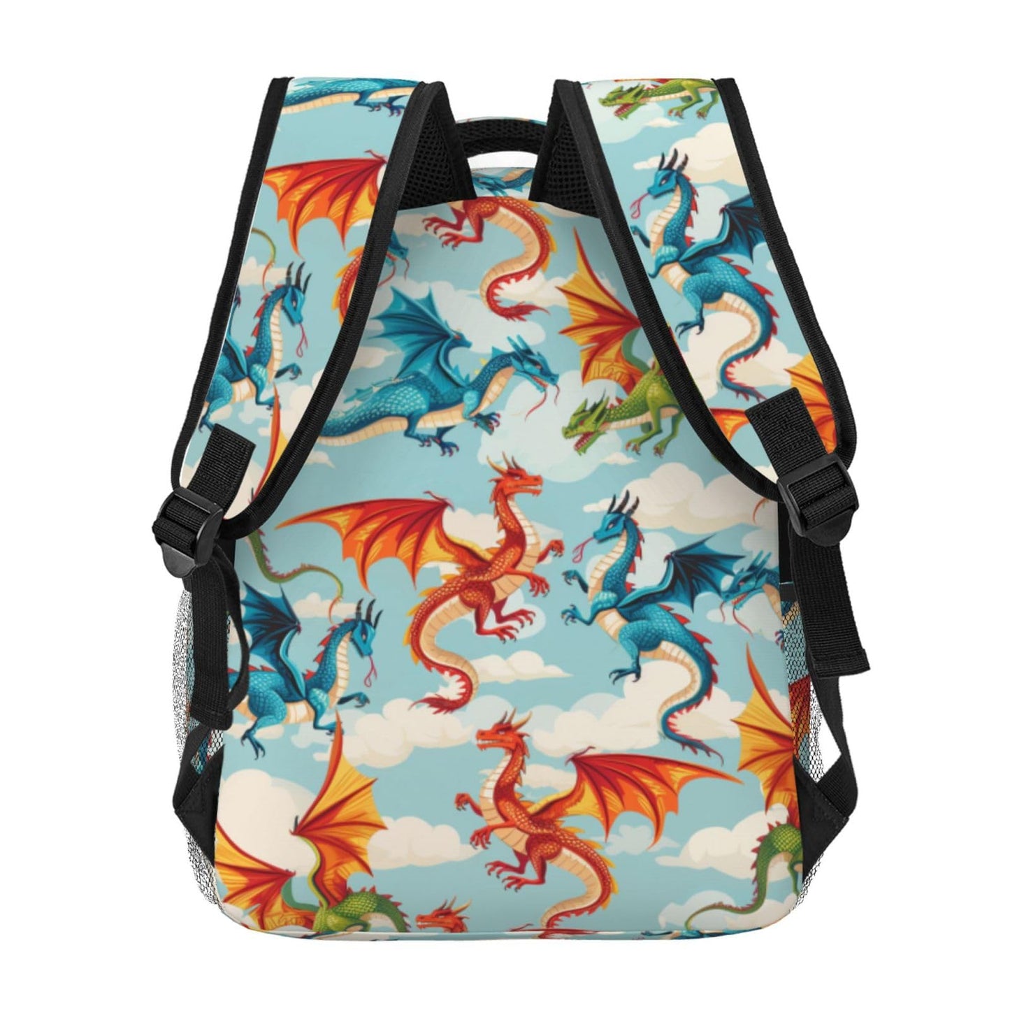 TRYYN Dragon Casual Backpack, Lightweight Laptop Bag Daypack, Cute Fire-Breathing Dragons Backpacks for Women Men Teens Students,Mystical Polyester Bookbag Gifts for School Work Travel Hiking