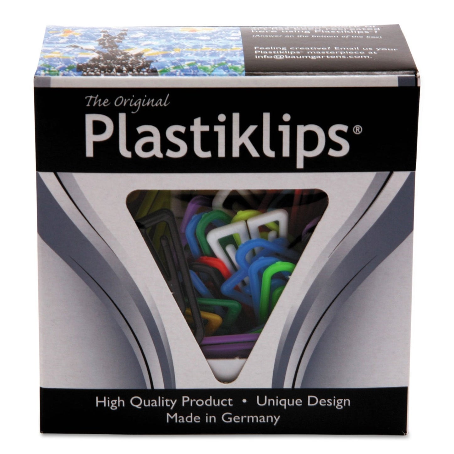 Baumgartens LP0600 Plastiklips Paper Clips, Large, Assorted Colors, 200/Box