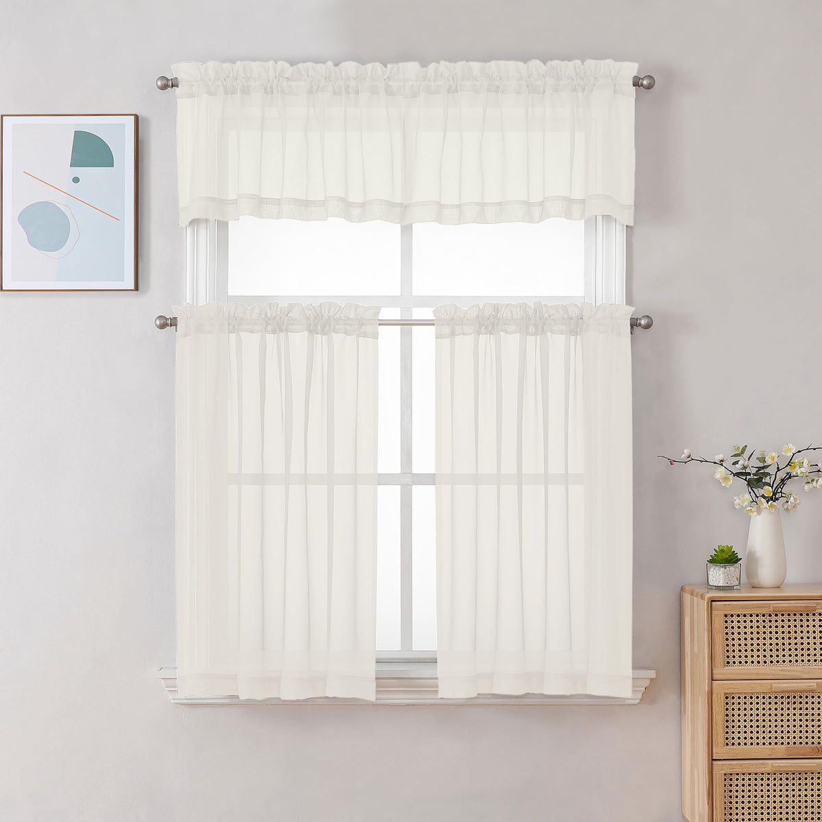 Ivory Sheer Valance for Windows (2 Count)