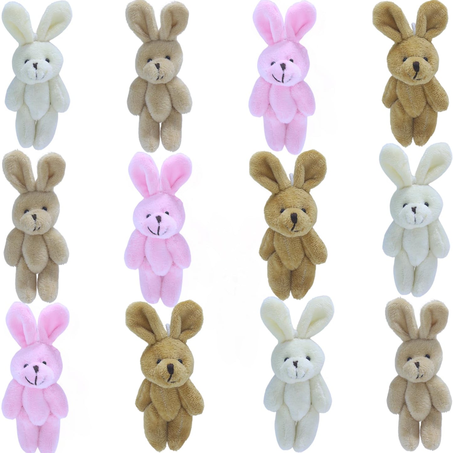 YGbridge Mini Plush Bunny, 12 Pcs Stuffed Animals, 5.2 Inch Easter Bunny Doll, Soft Rabbit for Easter, Birthday, Wedding Decorations, Easter Basket Stuffers (5.2 Inch)