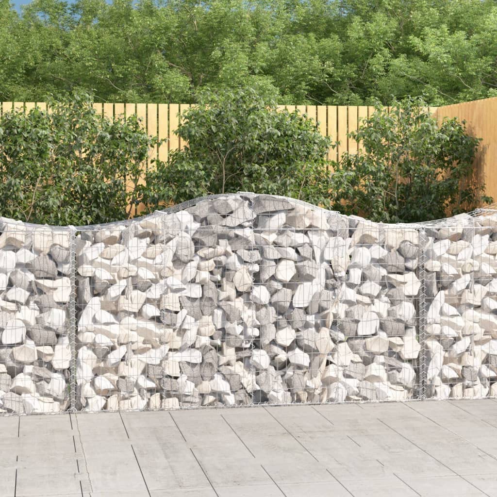 Mazoravella Gabion Basket Silver Galvanized Iron Rectangular 78.7 x 19.7 x 47.2 in Outdoor Garden Planting Container for Patio Retaining Walls and Decorative Landscaping