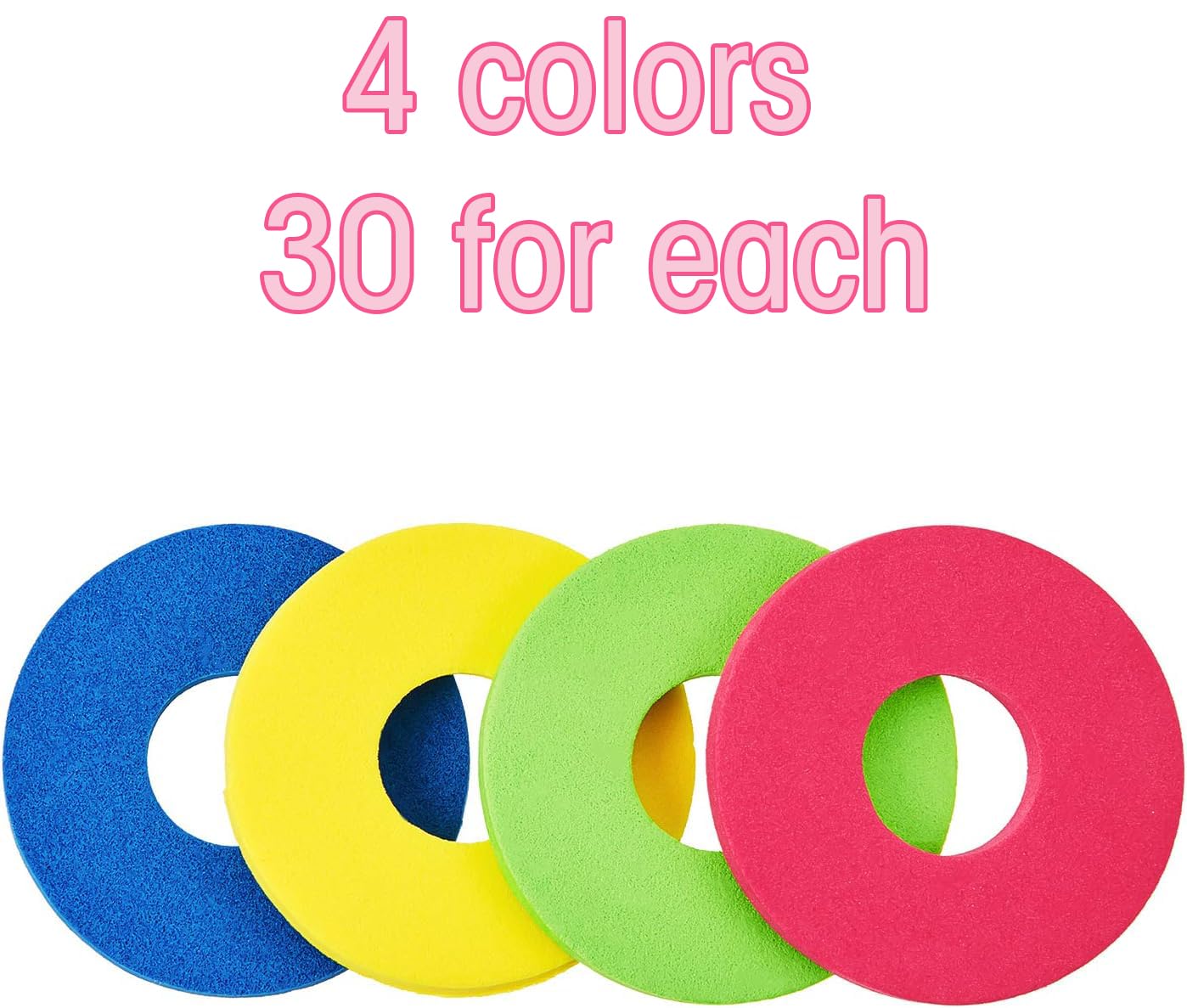 120 Pieces Foam Disc Shooter Flying Foam Disc Toy for Remote Control Robot Toy, Red, Blue, Yellow, Green