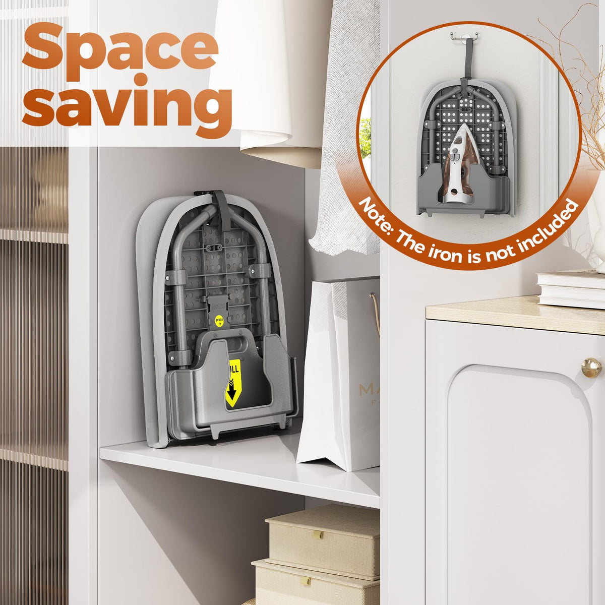 Small Ironing Board with Iron Holder Compact Tabletop Iron Board