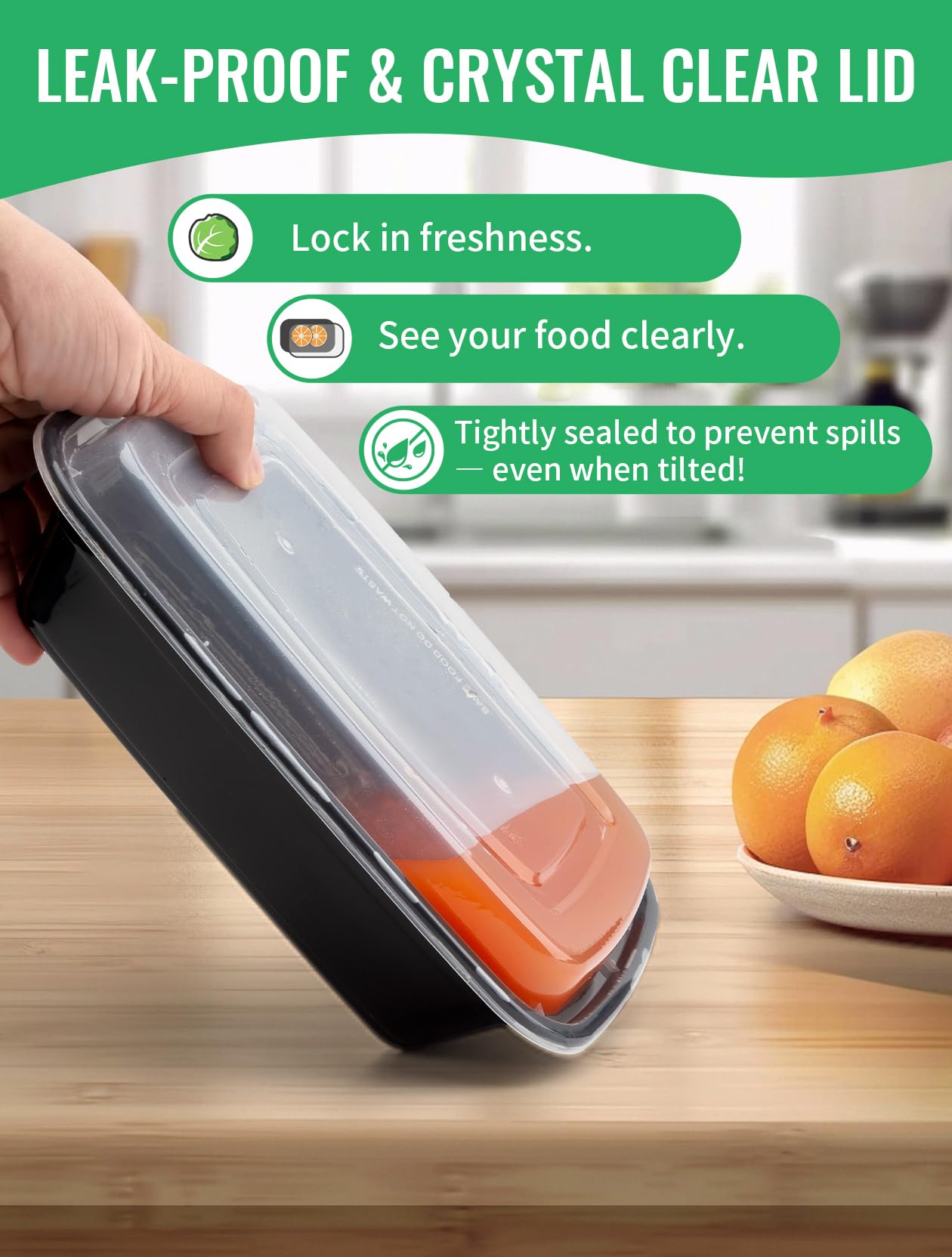 UMT Plastar 36 oz Meal Prep Containers with Lids, 50 Pack BPA-Free Food Storage Containers, Leakproof Reusable Plastic Containers for Meal Prep, Takeout, Microwave, Freezer & Dishwasher Safe